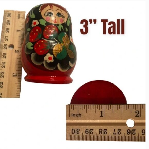 EUC 5-Piece Set Nesting Dolls with Strawberry Design (BN8-104) - Picture 6 of 14